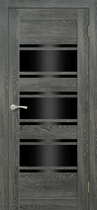 Дверь межкомнатная остеклён ЦАРГИ ПВХ COMFORT-15 Дуб Шале Графит Лакобель 3D 700мм BROZEX-WOOD *1
