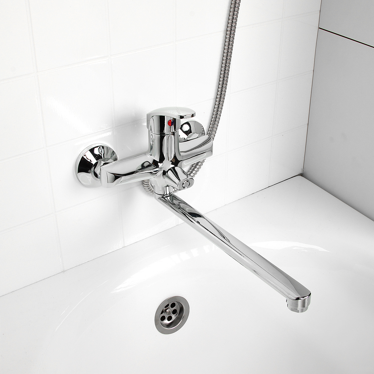 Смеситель для ванны Roegen RC100C, длинный излив, однорычажный