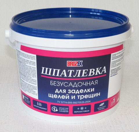 Шпатлевка безусадочная для трещин и щелей 1.3 кг BROZEX