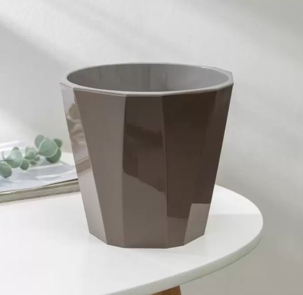 Кашпо пластм. "Палермо" 1,8л d верха 160мм h153мм со вставкой Корич-серое С316КСЕР("Мартика")*1/20