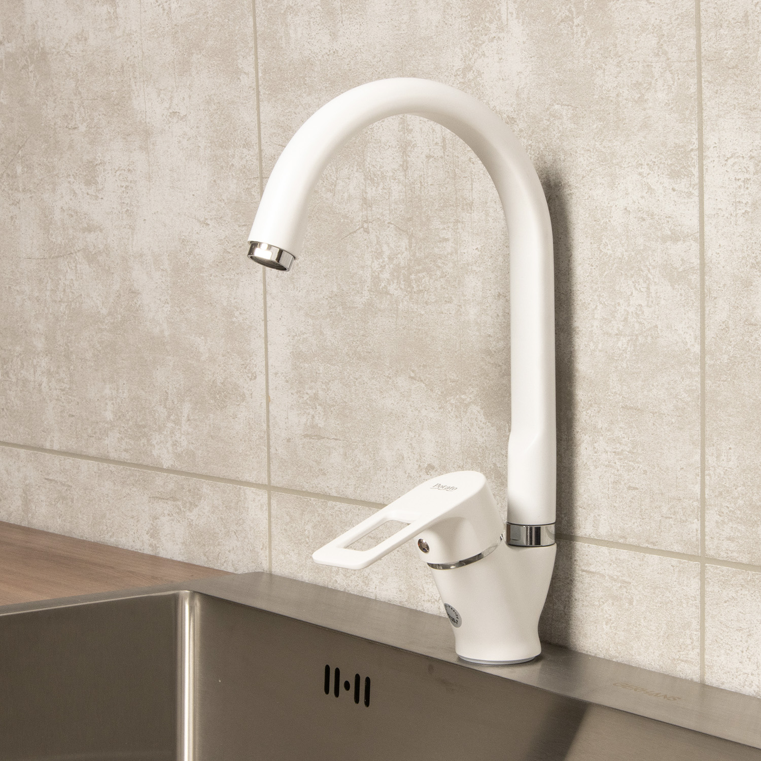 Смеситель для кухни Potato P5130-7 высокий излив *1/10