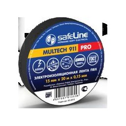 Изолента ПХВ 19ммх20м  Safeline  ЧЕРНАЯ Изолента ПХВ 19ммх20м  Safeline  ЧЕРНАЯ