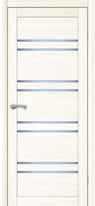 Дверное полотно остекленное 2000х800х36 мм BROZEX-WOOD Comfort-11, лиственница беленая 3D