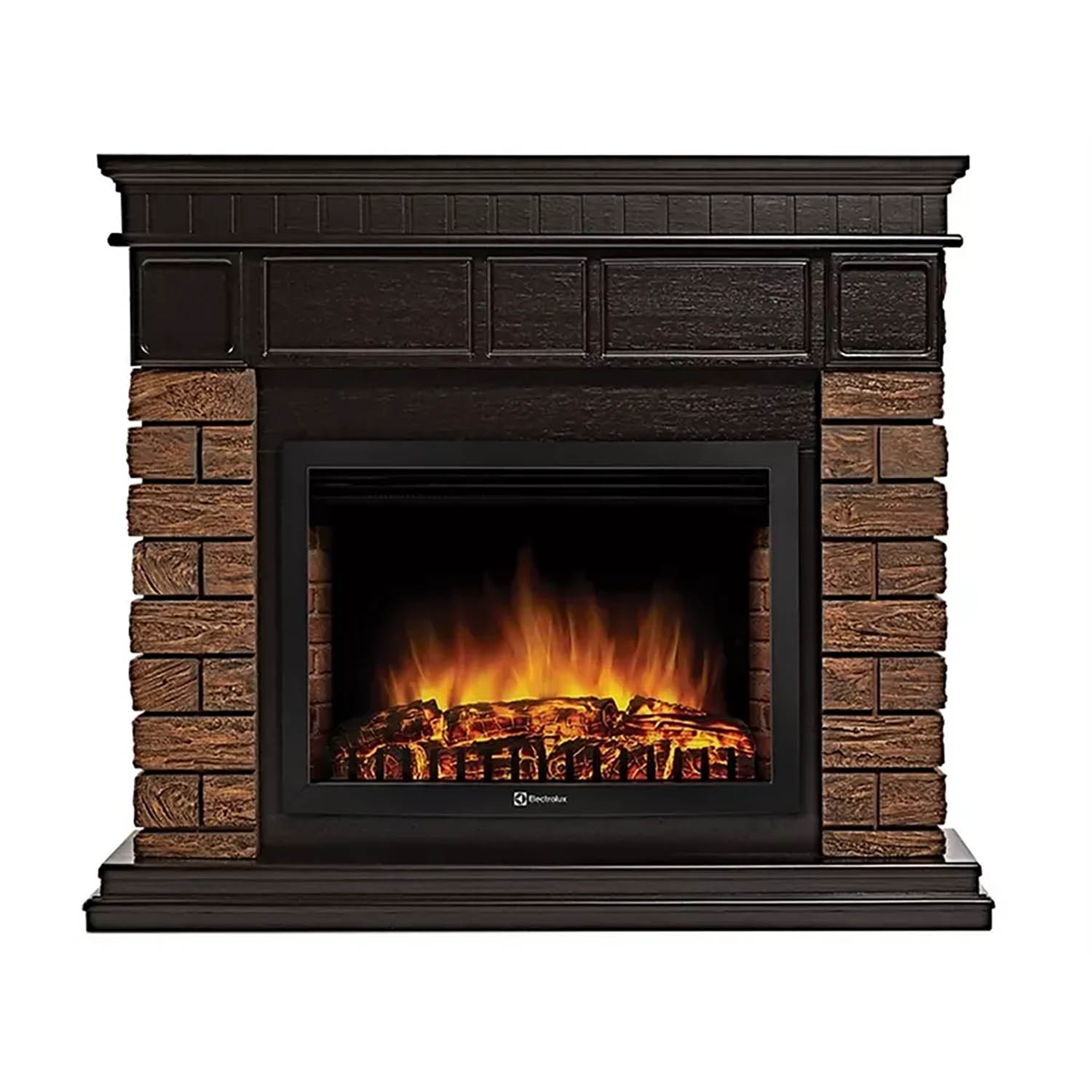 Каминокомплект (портал) Firelight Bricks Wood 25 камень темный + (очаг)Electrolux EFP/P-2520LS N*1