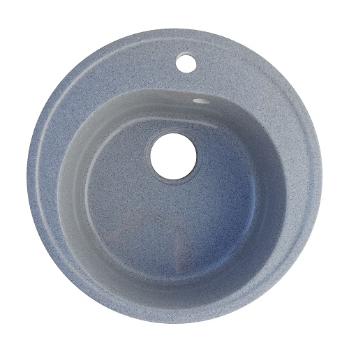 Мойка из искусственного камня круглая серая глянцевая AG7C3 500х180 AGATA *1