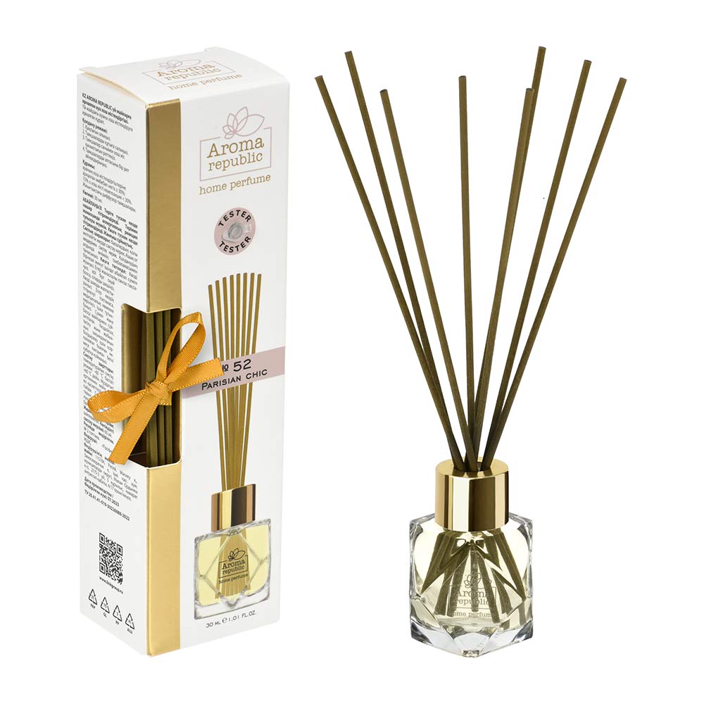Диффузор ароматический AROMA REPUBLIC 30 мл СТЕКЛО Parisian chic №52  93800  *1/12 Диффузор ароматический AROMA REPUBLIC 30 мл СТЕКЛО Parisian chic №52  93800  *1/12