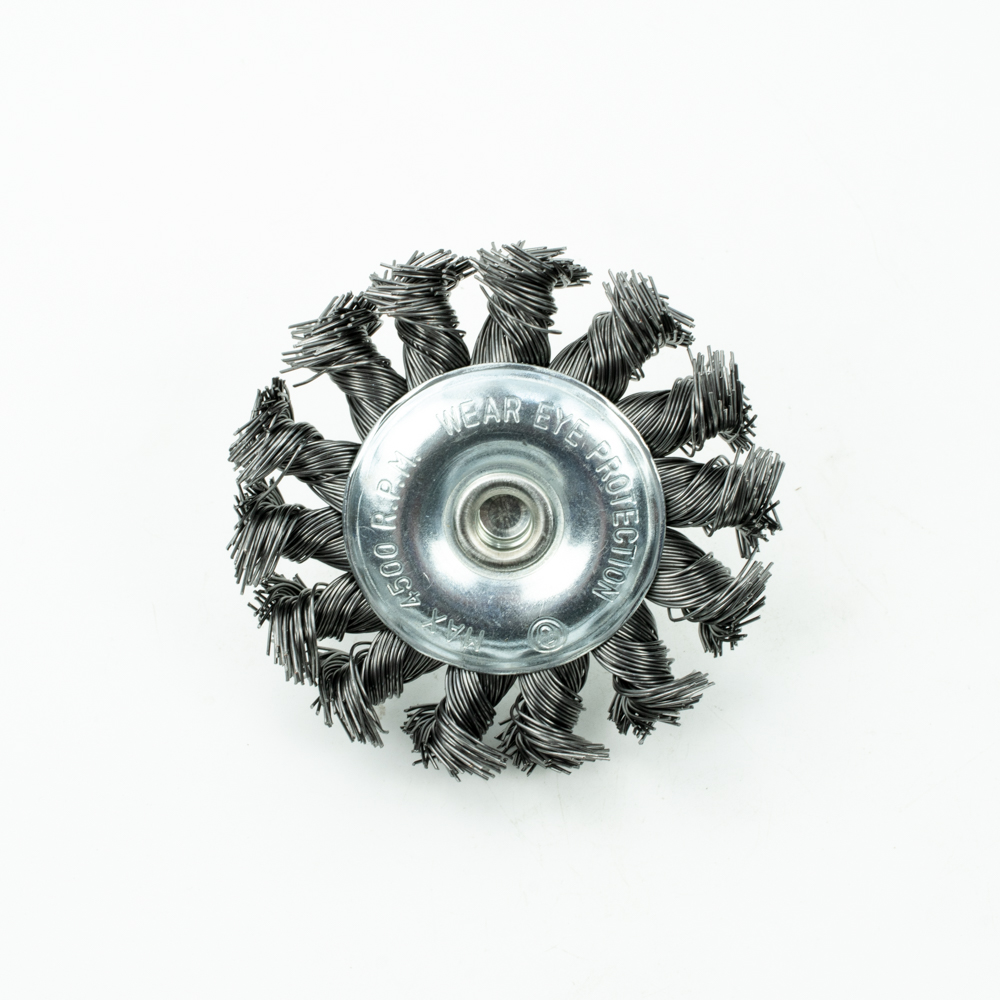 Щетка-крацовка "круглая" витая жесткая проволока 0,5мм 75мм для дрели арт.36703075 Bohrer *1/120
