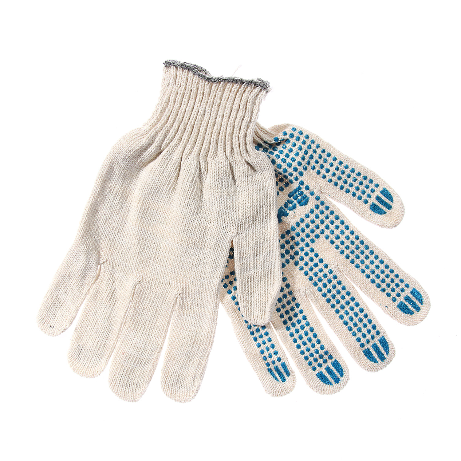 Перчатки рабочие ДомоСтрой, х/б с ПВХ, 4 нити