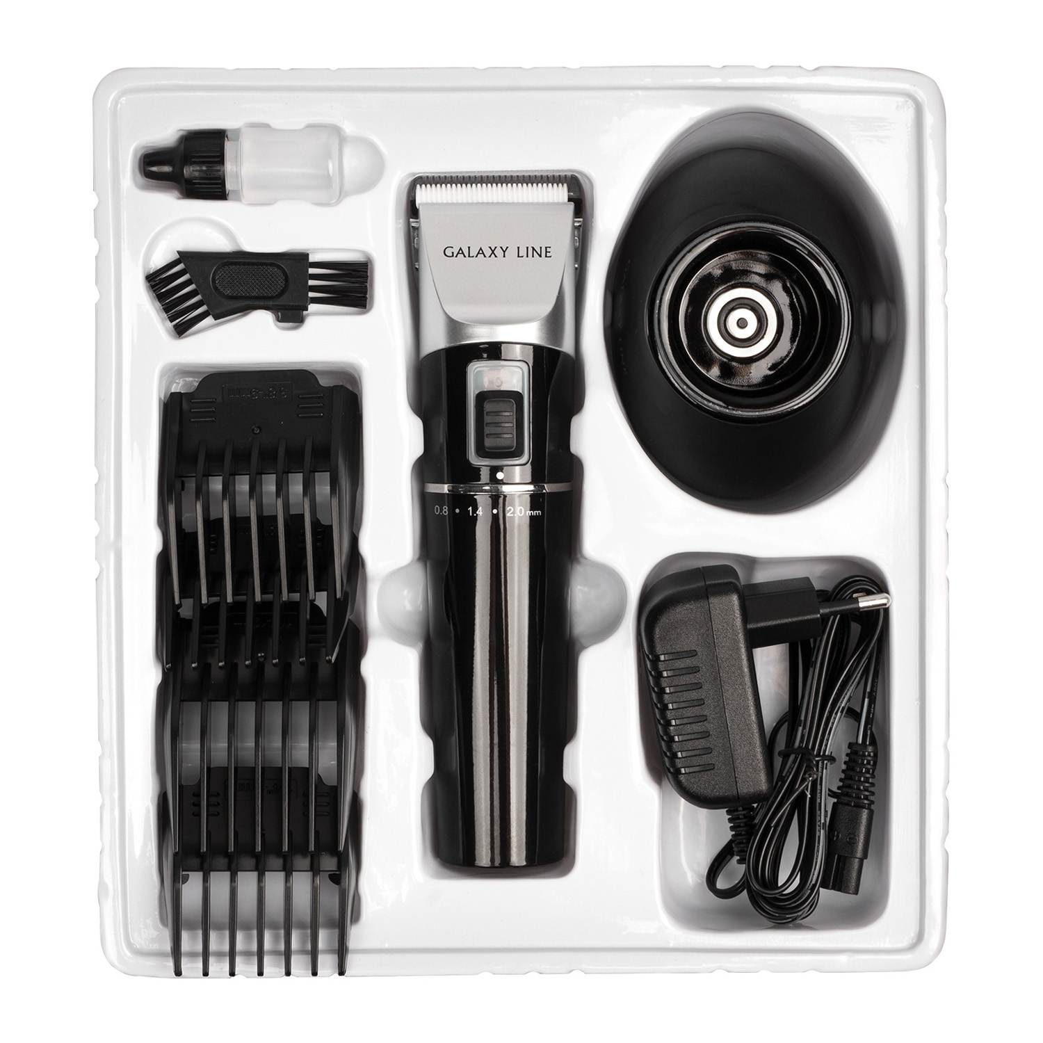 Машинка для стрижки волос Galaxy LINE GL 4159 1Вт Li-ion аккум+от сети, 4 насадки (3,6,9,12мм) *1/20