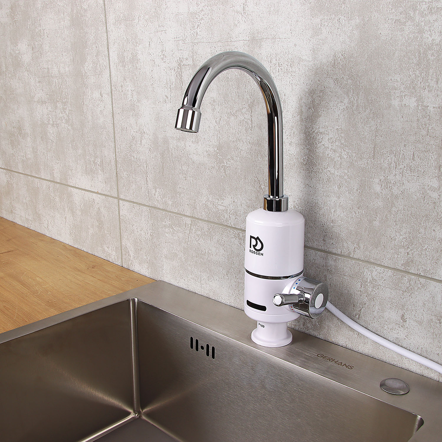 Смеситель для кухни ROEGEN RT053A высокий излив с водонагревателем *1/10
