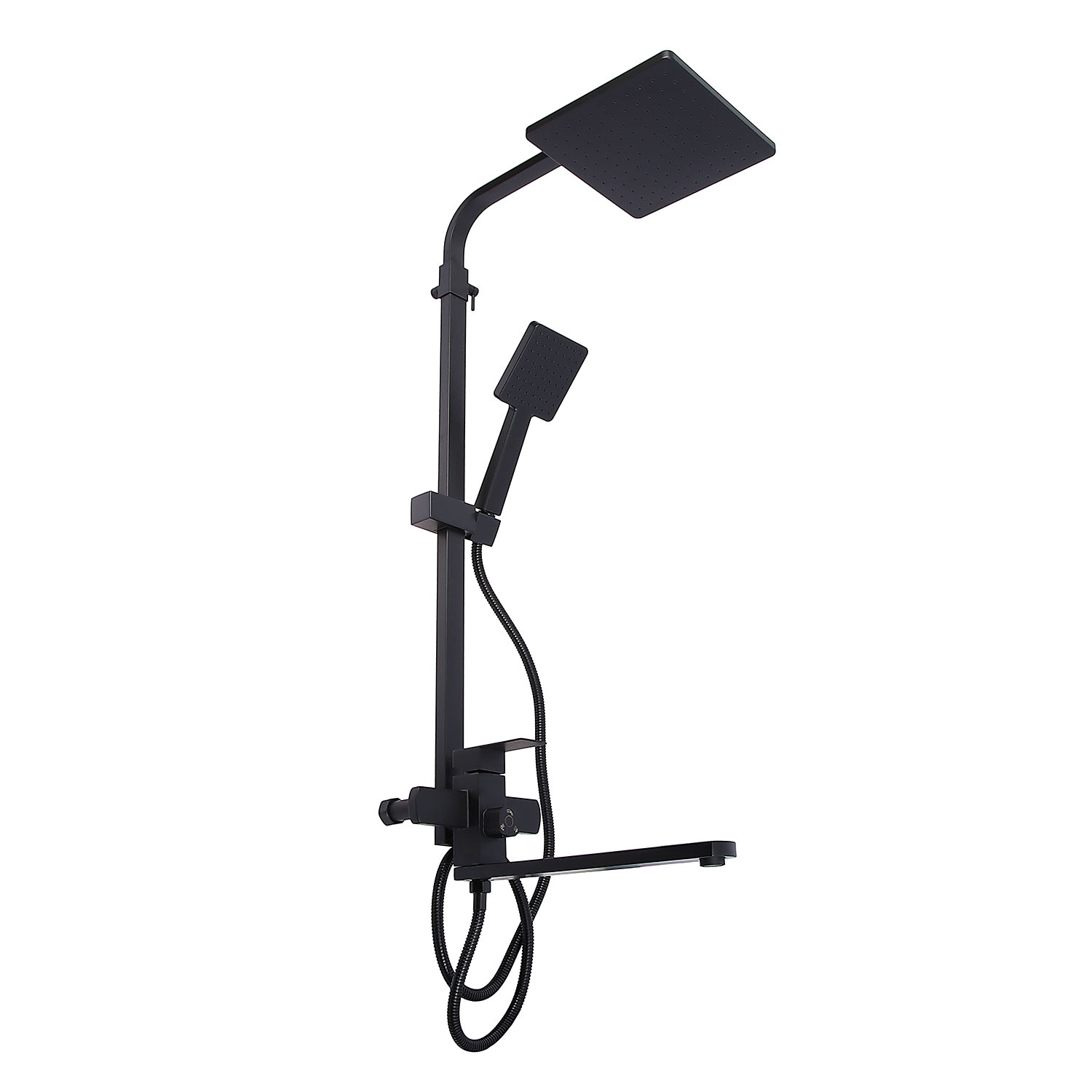 Смеситель д/ванны со стойкой для душа + ручной душ Fmark FS8145-35H черная *1