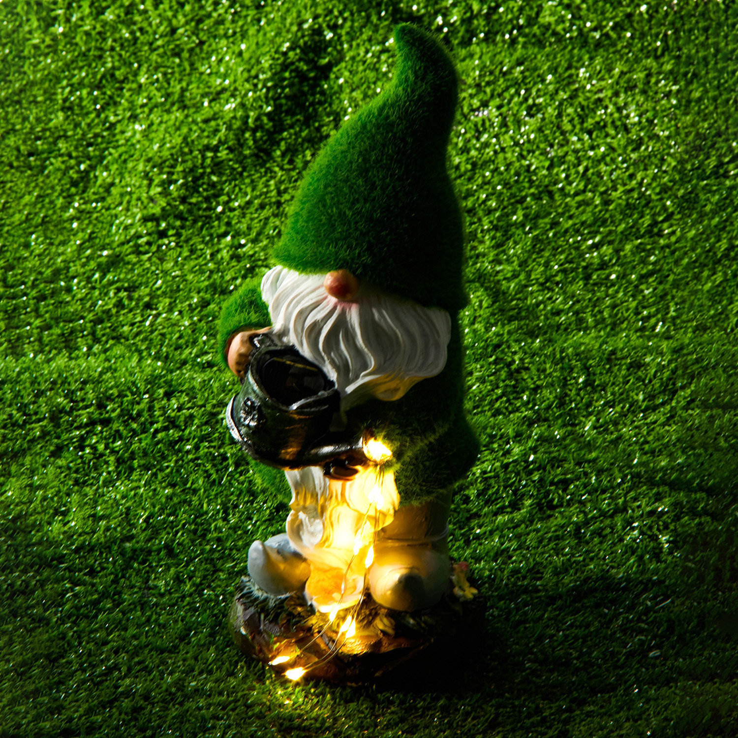 Садовая фигура с подсветкой "Гном с лейкой" 11,5х11,5х26,8см   10824131