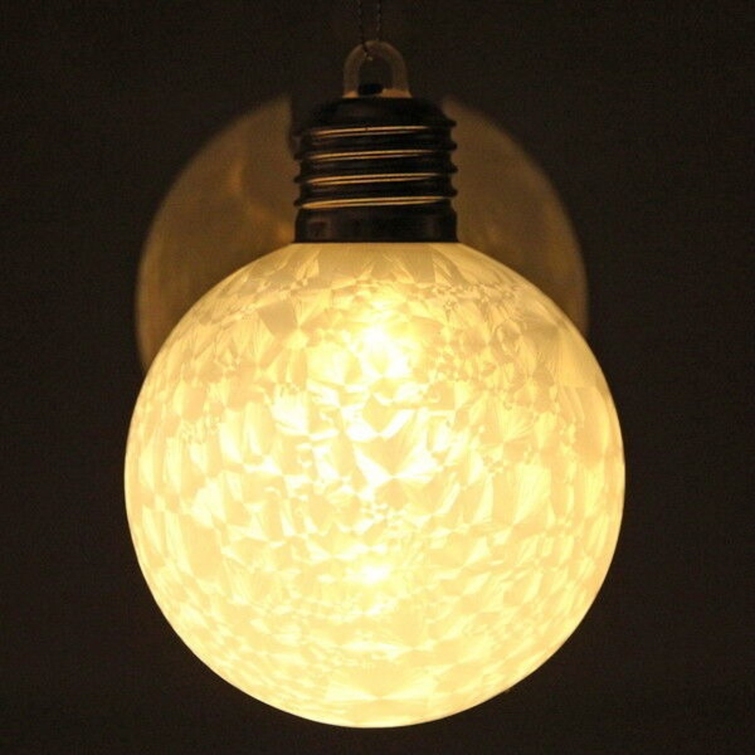 яяяШар новогодний с подсветкой 8 см "Льдинка", Теплый белый