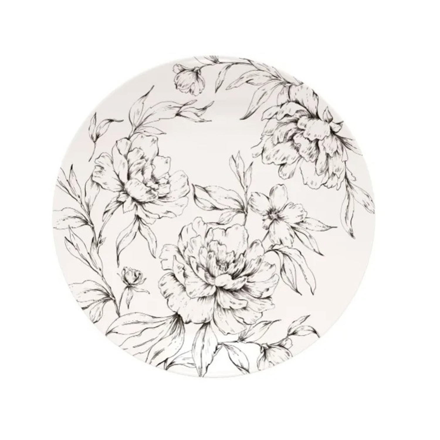 яяяТарелка фарфор Domenik "Peonia" мелк. d20см Белый с рис. DM9712 *6