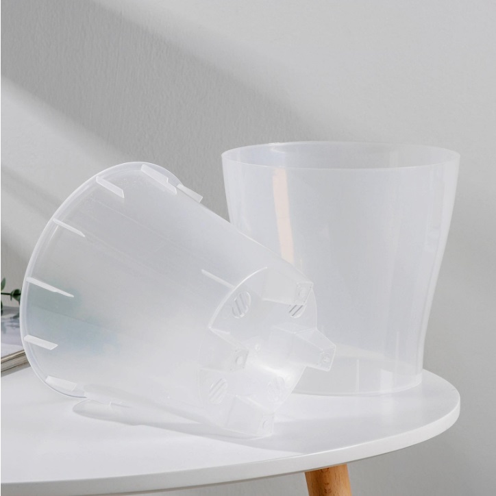 Кашпо пластм. "Лея" 3,6л d верха 190мм h185мм со вставкой Прозр., д/Орхидеи М7884 *1/20