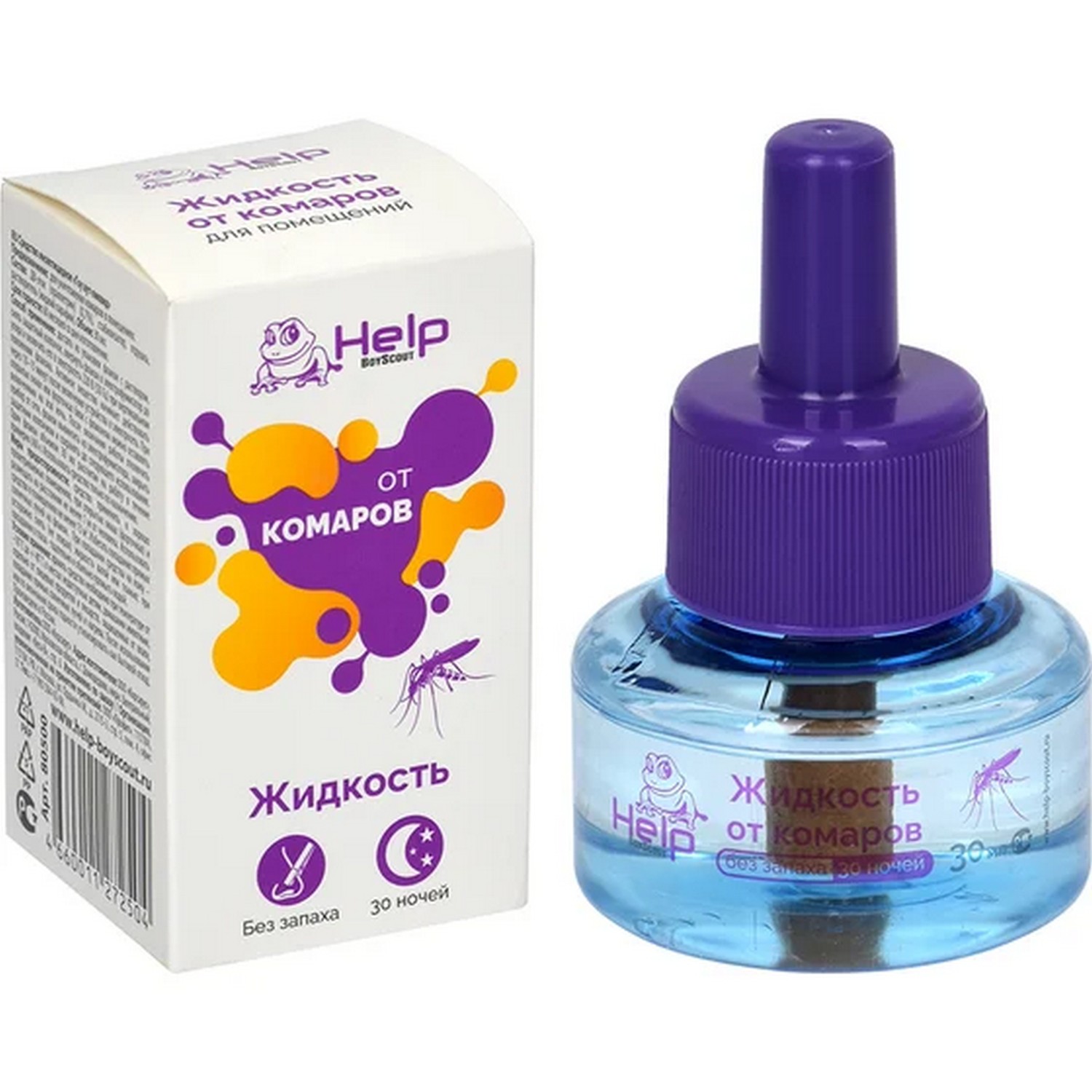 Жидкость от комаров для фумигатора 30 ночей HELP *24 Жидкость от комаров для фумигатора 30 ночей HELP *24