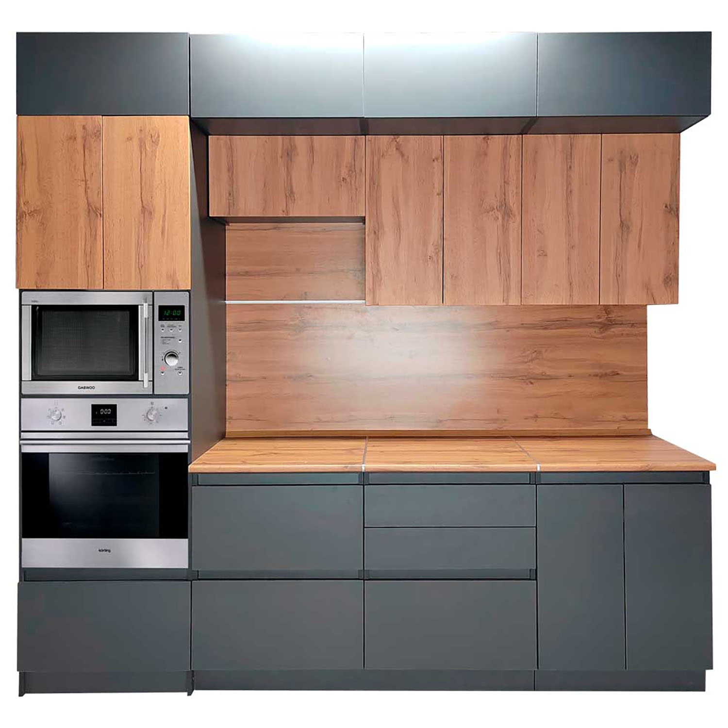 Шкаф напольный 800х850х480 мм BROZEX-WOOD Next, с двумя дверцами, графит