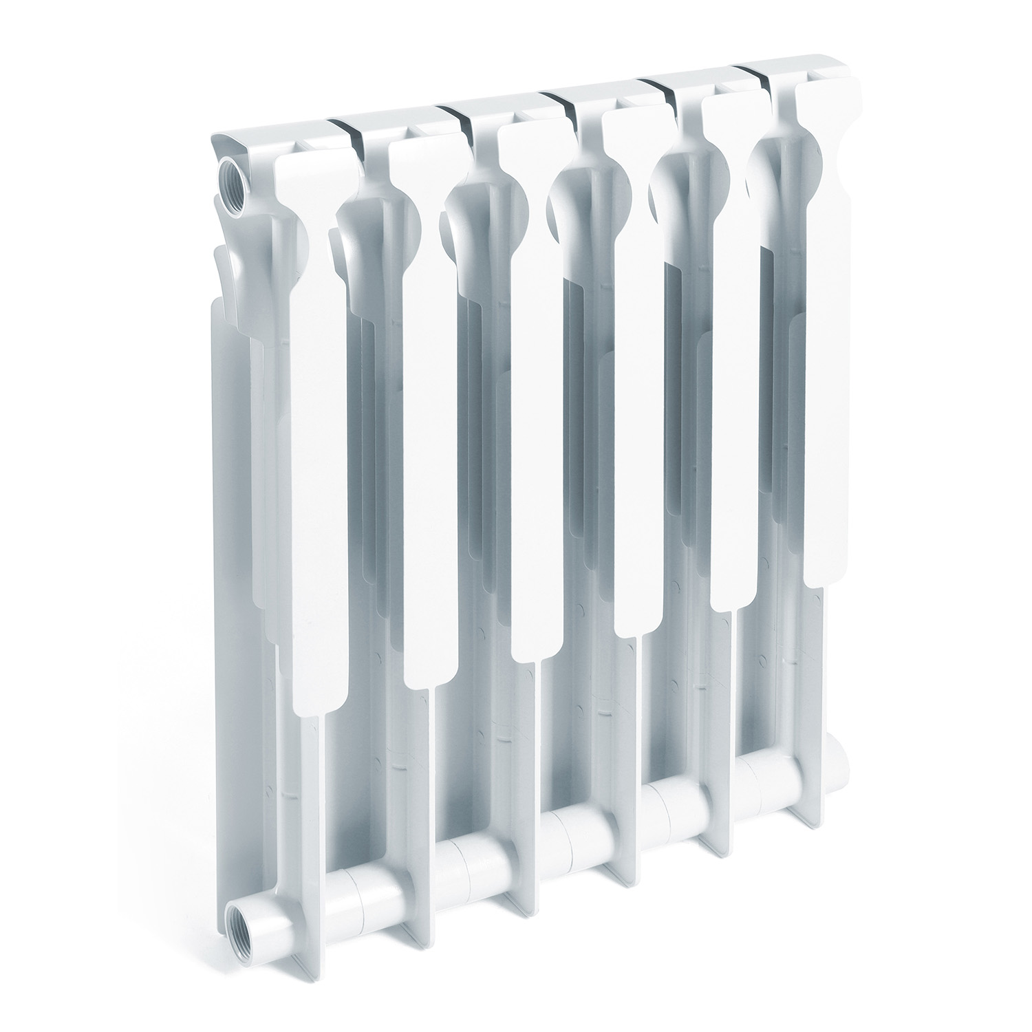 Радиатор алюминиевый 6 секций STI, 500 мм, белый