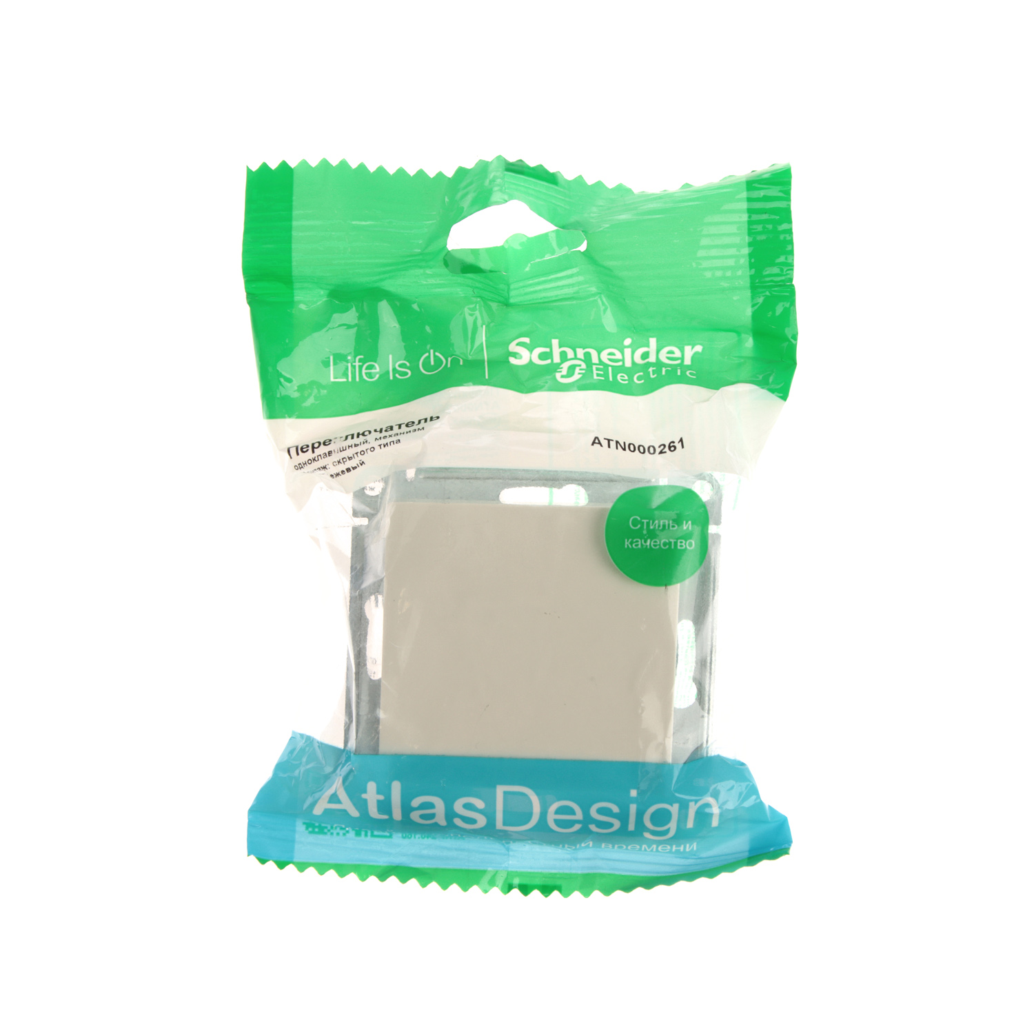 Механизм выключателя 1-кл. ATLAS DESIGN (сх.1) 10АХ беж. SchE ATN000211