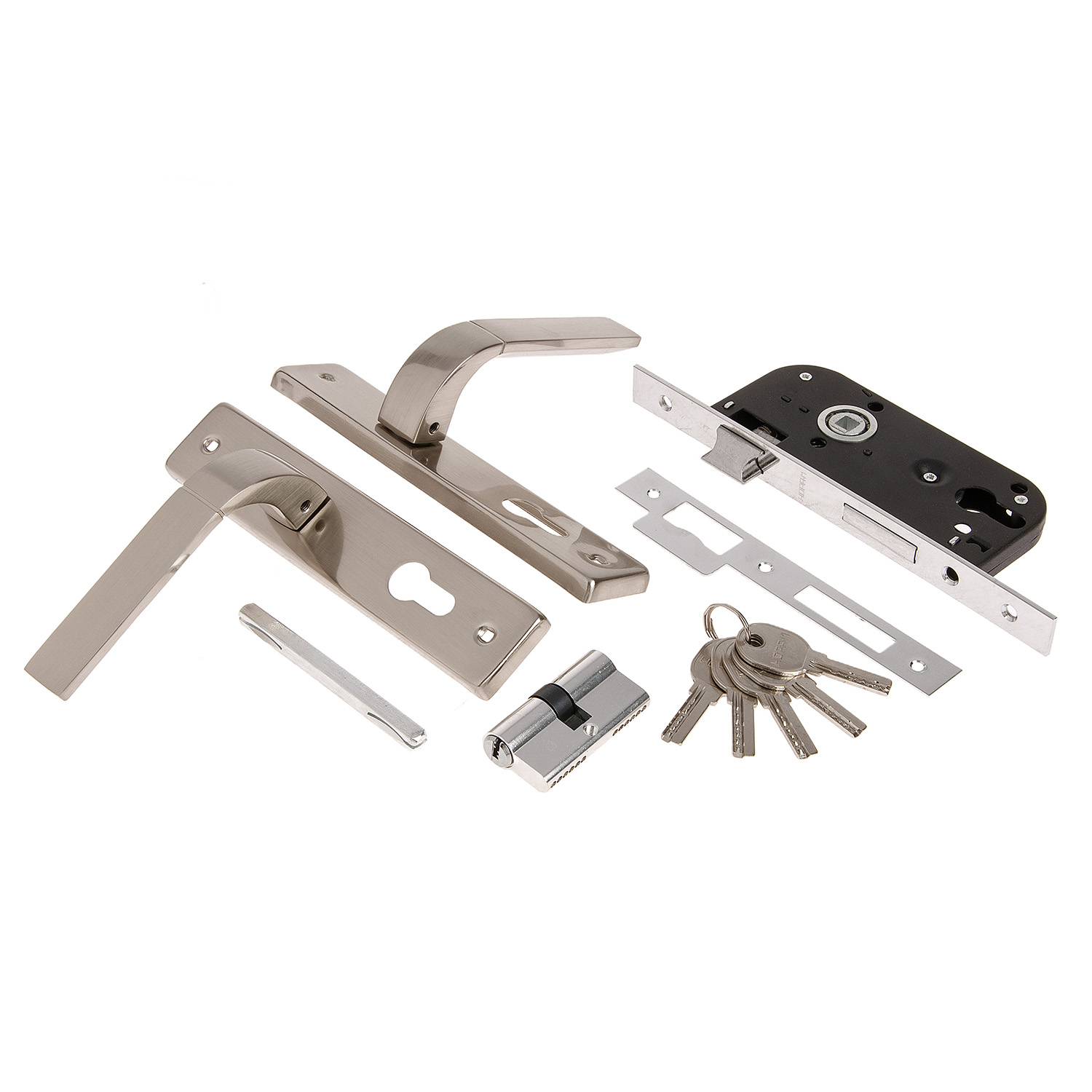 Замок врезной 70мм никель матовый N107 Нора-М *1/20