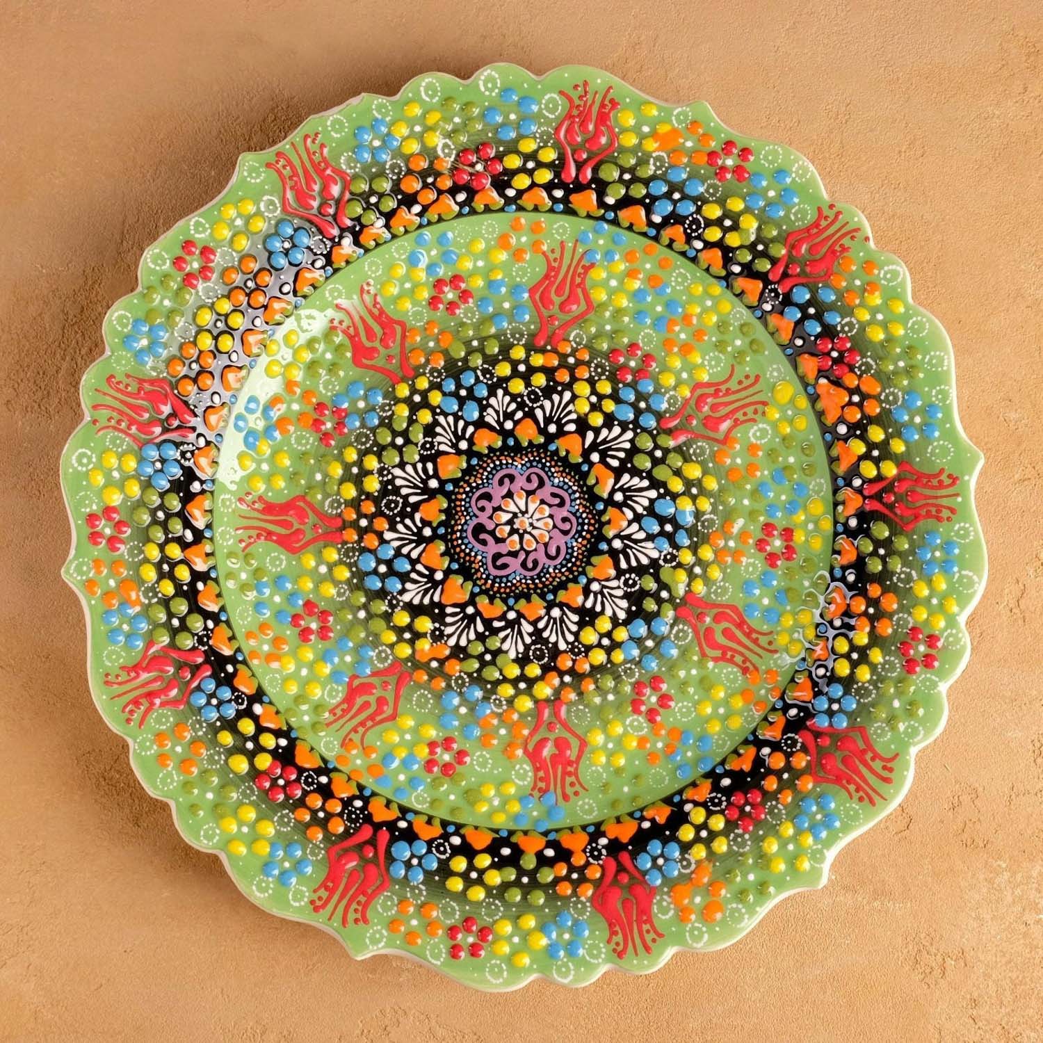 яяяТарелка плоская 32см "Рельеф зеленый" 5204229