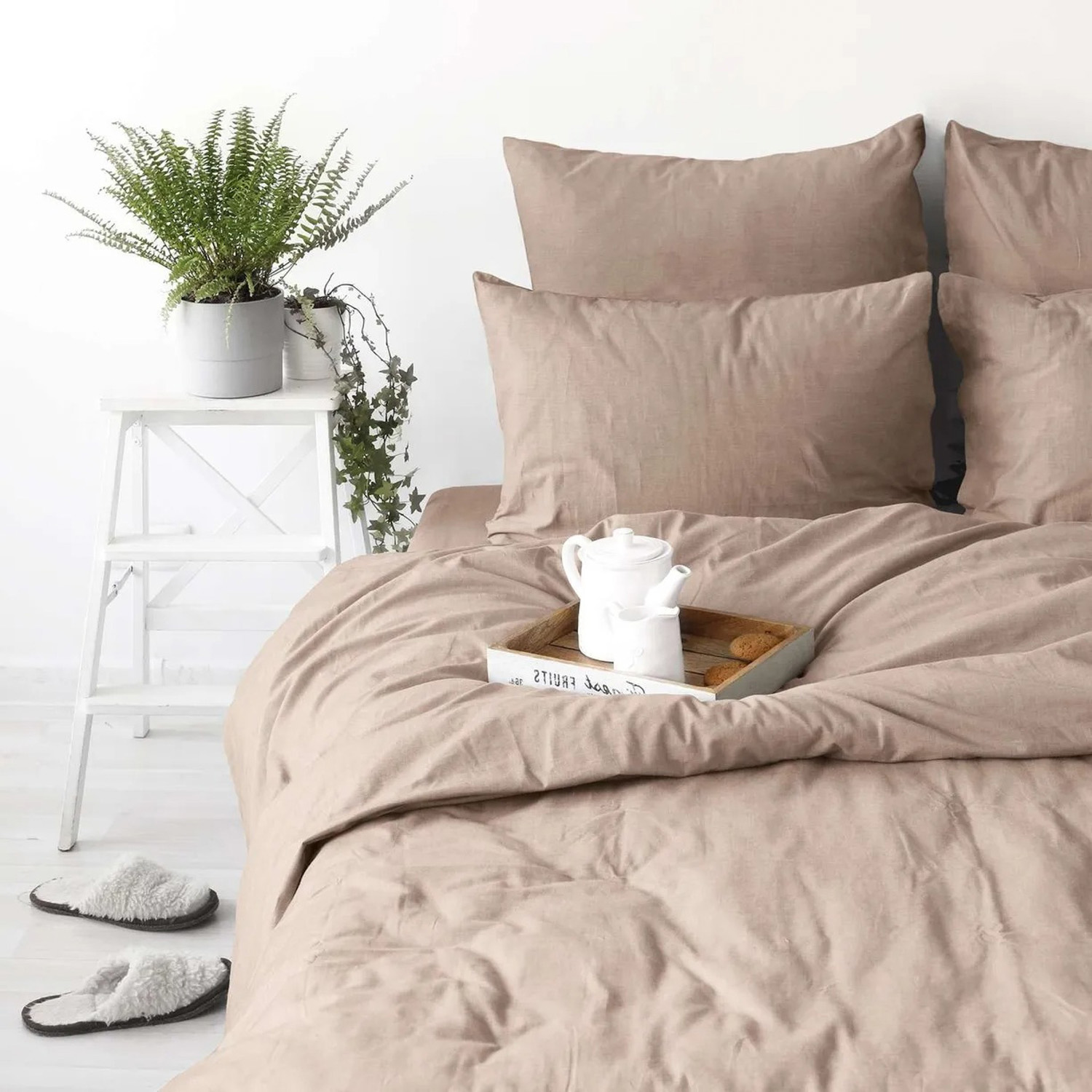 Пододеяльник меланж евро (200*220см) Absolut praline 01 *1