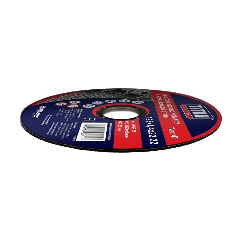 Круг отрезной 125*1,4*22.22  по металлу и нержавеющей стали арт.25347 TYTAN *10/50/400