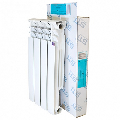 Радиатор алюминиевый 4 секции STI, 500 мм, белый