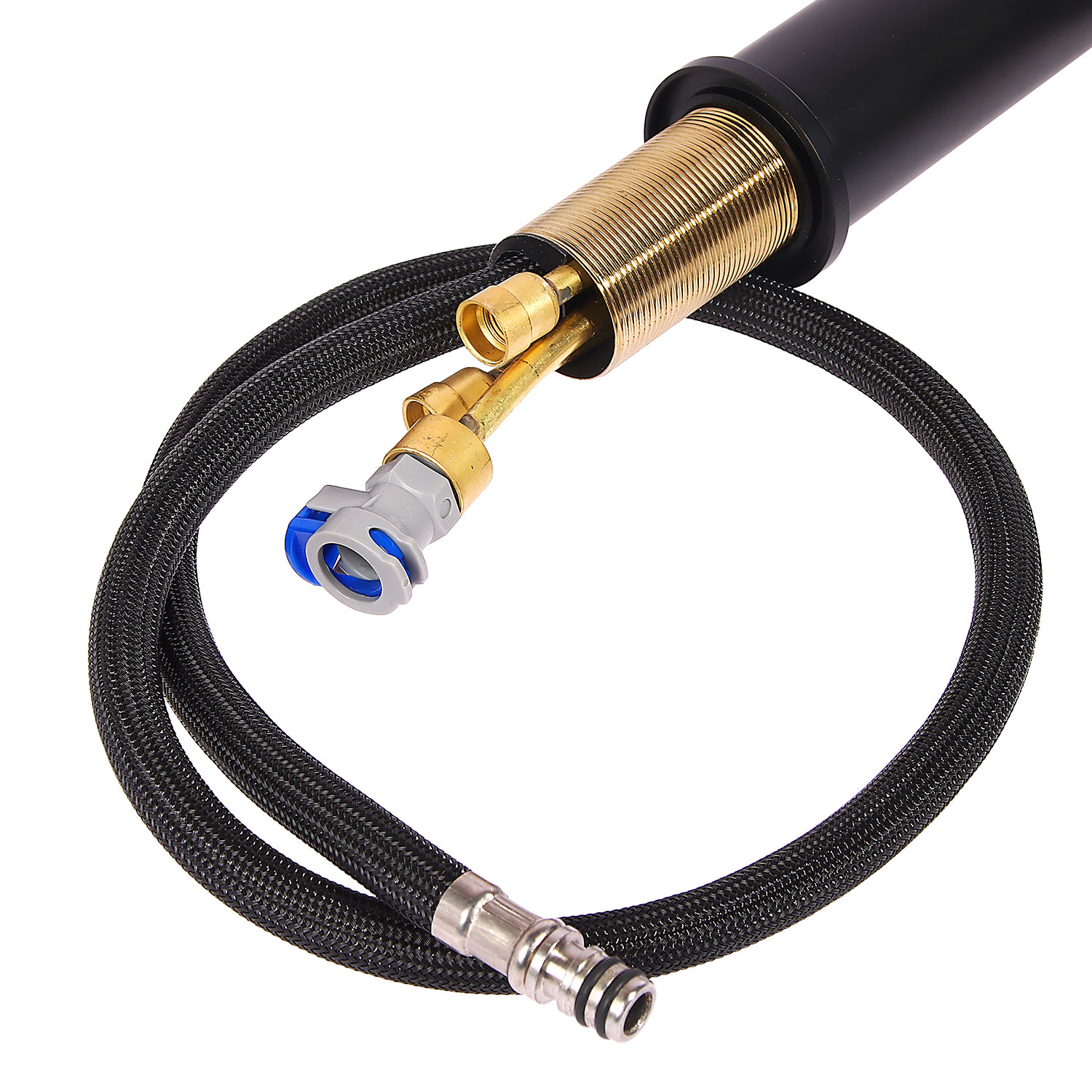 Смеситель для кухни Diadonna D60-0008BL  высокий излив, выдвижная лейка, черный *1/6