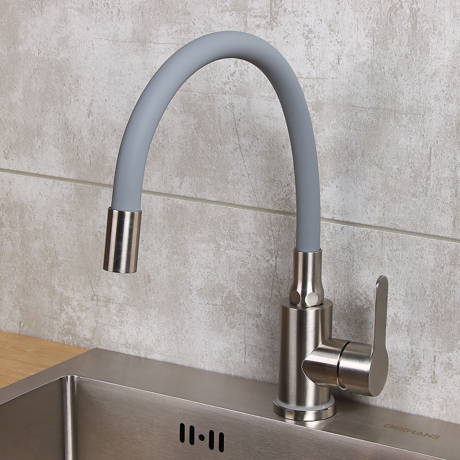 Смеситель для кухни FASHUN A54101-12, гибкий излив, рычажный