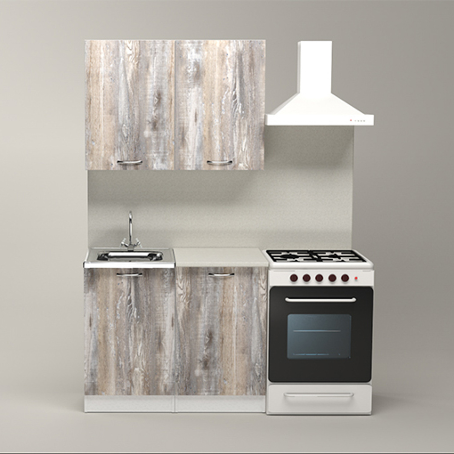 Кухонный гарнитур ГЕРДА Арина мини 1 м, пайн экзотик / берилл бежевый