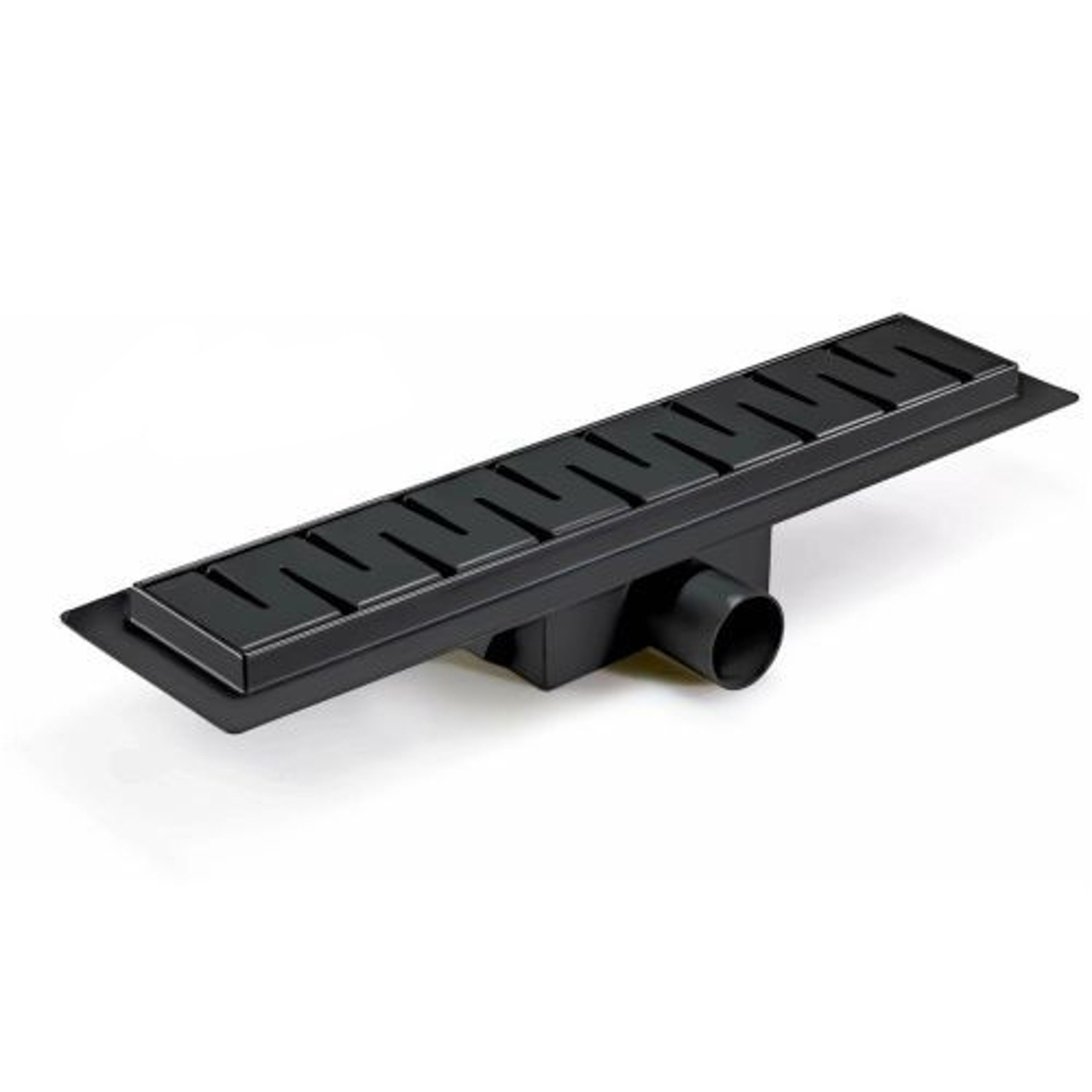 Желоб 700х70 мм, гориз. выпуск, сухой затвор TIM BAD467002BK черный мат. (1/4)