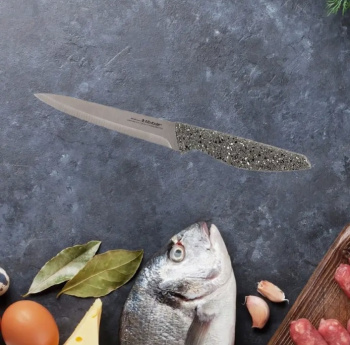 Нож кухонный ATTRIBUTE  пл.р. Stone универсальный дл.лезв.20см AKS118 блистер *1/6/36