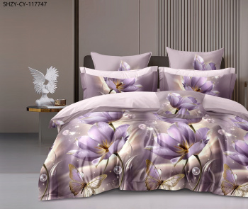 Постельное белье 2сп поплин на резинке Орхидея 6988, наволочки 70*70 - 2шт *1/4