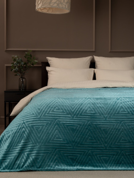 Плед 200*220см фланель Греция бирюзовый TF FNE ME8 rz 030/2022 NC Absolute *1