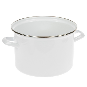 Кастрюля эмалированная 4,5л d200мм металл.кр.с пл.р.,об.нерж., с деколью С-1615АП2/4 *1/4