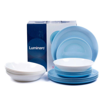 Набор столовый стекло Luminarc 18пр/6перс. ЛАЙТ БЛЮ&УАЙТ P5911 (Франция)*1