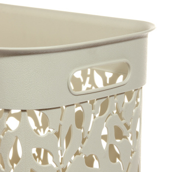 Корзина для белья пластм. 35л Флора 420x265x505мм Белый ротанг М2620 (М-Пластика) *15