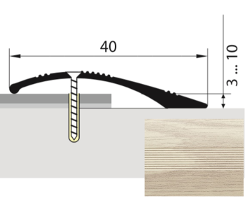 Порог-стык разноуровневый 40х1800 мм Русский профиль, груша белая