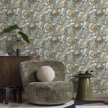 Обои флиз Victoria Stenova Madeira (сер./зел.) 585553 1.06*10м *6