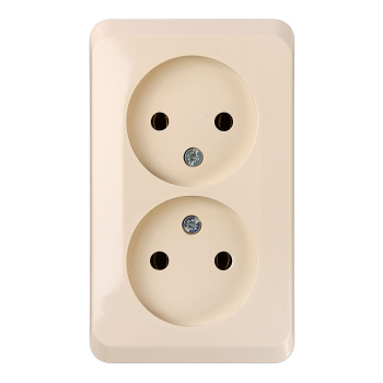 Розетка "Этюд" ОП 2-мест. кремовая РА16-005 *8/16