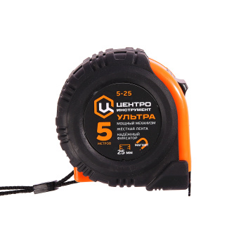 Рулетка 5м "УЛЬТРА" каучук с фиксатором магнитная (5Мх25мм) ЦИ *1/12/72