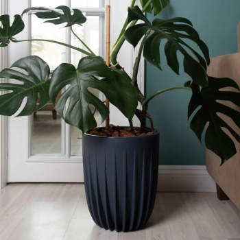 Кашпо пластм. "Сигма" 18л d верха 300мм h370мм со вставкой 10л Антрацит СИ30-12 *1