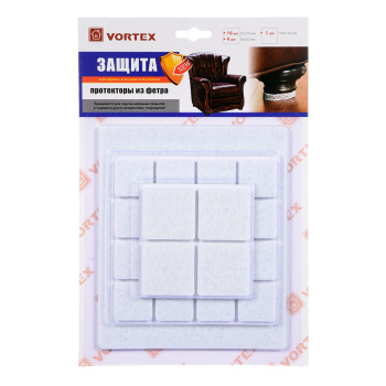Протекторы защитные из фетра d22*22мм, d30*30мм, d110*130мм "VORTEX" (арт.26002) *1