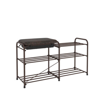 Этажерка "обувница" металл. "Альфа 33ся" 5полок+мягк.Сиденье с ящ.,ш.0,9м,в.0,48м Кор.ПДОА33СЯ КОР*1