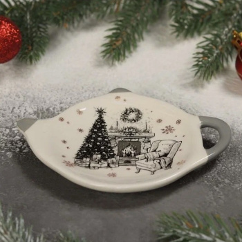 Подставка для чайного пакетика керам. "Новый год" "Хюгге"  6249580 "Доляна" *1/144