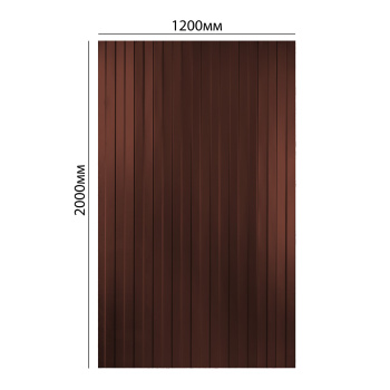 Профнастил С-8, 1200х2000 мм, 0.45 мм, 2.4 м², коричневый