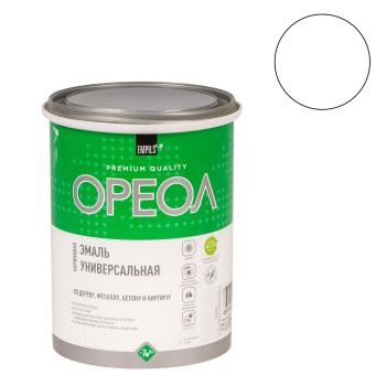 Эмаль акриловая белая матовая 1,1 кг Ореол *1/6/288