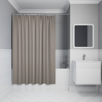 Штора  для ванной "IDDIS" п/эстер 200*180см Вафля бежевая DW02P18i11 *1/20