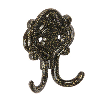 Крючок мебельный АНТИК БРОНЗА КВ-1 "Точки" ДомоСтрой *10/100